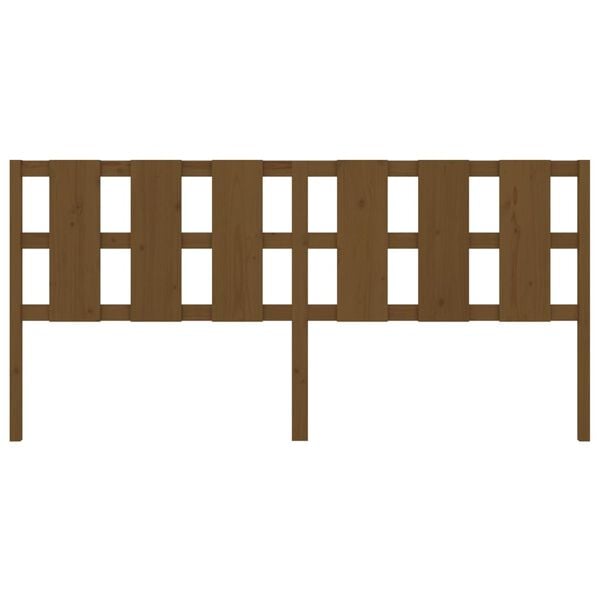 vidaXL Cabecero de cama madera maciza pino marr&oacute;n miel 205,5x4x100 cm