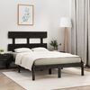 vidaXL Estructura de cama de madera maciza negra 140x190 cm