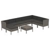 vidaXL Set de muebles de jard&iacute;n 9 pzas y cojines rat&aacute;n sint&eacute;tico gris