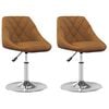 vidaXL Sillas de comedor giratorias 2 unidades terciopelo marr&oacute;n