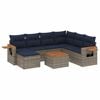 vidaXL Set de sof&aacute;s de jard&iacute;n 8 pzas con cojines rat&aacute;n sint&eacute;tico gris