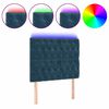 vidaXL Cabecero con luces LED terciopelo azul oscuro 90x7x118/128 cm