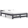 vidaXL Estructura cama sin colch&oacute;n madera pino gris oscuro 160x200 cm