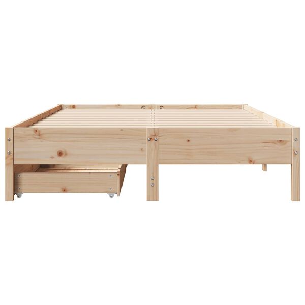 vidaXL Estructura de cama sin colch&oacute;n madera de pino blanco 150x200 cm