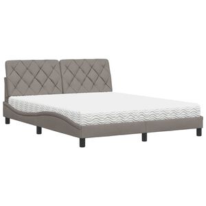 vidaXL Cama con colch&oacute;n de tela gris taupe 160x200 cm