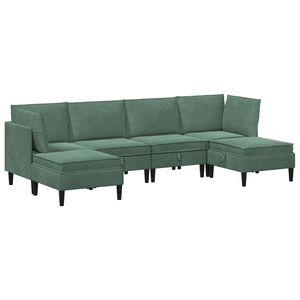 vidaXL Juego de muebles de sal&oacute;n 6 uds. Verde Mar Terciopelo