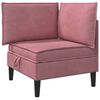 vidaXL Sof&aacute; Esquinero con Almacenamiento Rosa Terciopelo