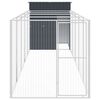 vidaXL Caseta perros con corral acero galvanizado gris 165x659x181 cm