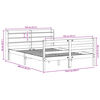 vidaXL Estructura de cama sin colch&oacute;n madera maciza marr&oacute;n 120x190 cm