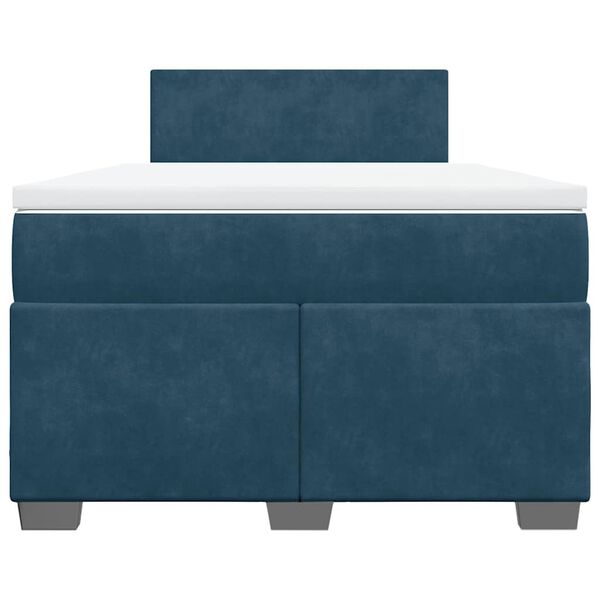 vidaXL Cama box spring con colch&oacute;n terciopelo azul oscuro 120x190 cm
