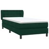 vidaXL Cama box spring con colch&oacute;n terciopelo verde oscuro 90x220 cm