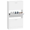 vidaXL Mueble zapatero madera contrachapada blanco brillo 59x17x108 cm