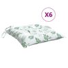 vidaXL Cojines para silla 6 uds tela estampado de hojas 40x40x7 cm