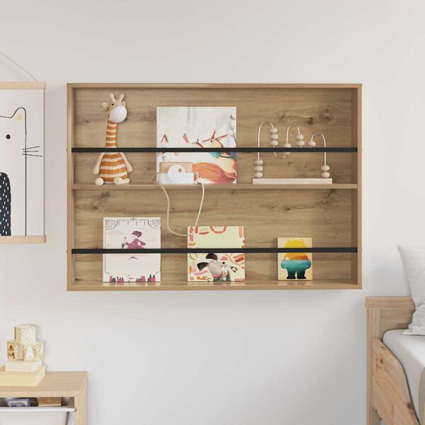 vidaXL Estante de revistas Roble artesanal 100 x 12 x 70 cm