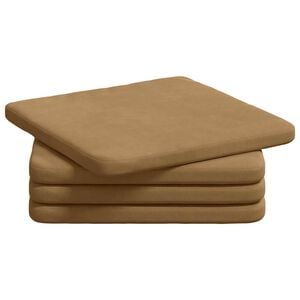 vidaXL Cojines para asiento 4 uds. Terciopelo Marr&oacute;n 40 x 40 x 3 cm