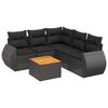 vidaXL Set de sof&aacute;s de jard&iacute;n 6 piezas y cojines rat&aacute;n sint&eacute;tico negro