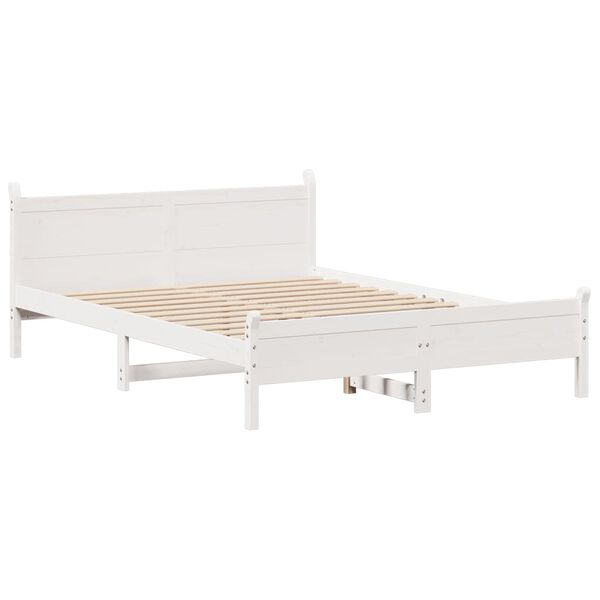 vidaXL Estructura de cama sin colch&oacute;n madera de pino blanca 140x200 cm