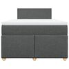 vidaXL Cama box spring con colchón tela gris oscuro 120x200 cm