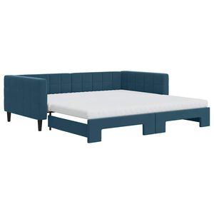 vidaXL Sof&aacute; cama nido con colch&oacute;n terciopelo azul 100x200 cm