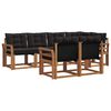vidaXL Conjunto de sof&aacute;s de exterior con coj&iacute;n 7 pcs Natural y negro