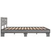 vidaXL Estructura cama madera ingenier&iacute;a metal gris Sonoma 150x200 cm