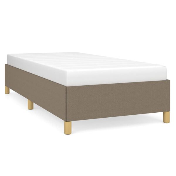 vidaXL Estructura de cama sin colch&oacute;n tela gris taupe 90x190 cm