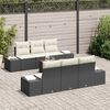 vidaXL Conjunto de sof&aacute;s de jard&iacute;n 7 pcs Negro rat&aacute;n sint&eacute;tico