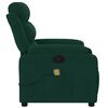 vidaXL Sill&oacute;n de masaje reclinable de terciopelo verde oscuro