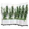 vidaXL Jardinera con enrejado PP blanco 120x120x136 cm