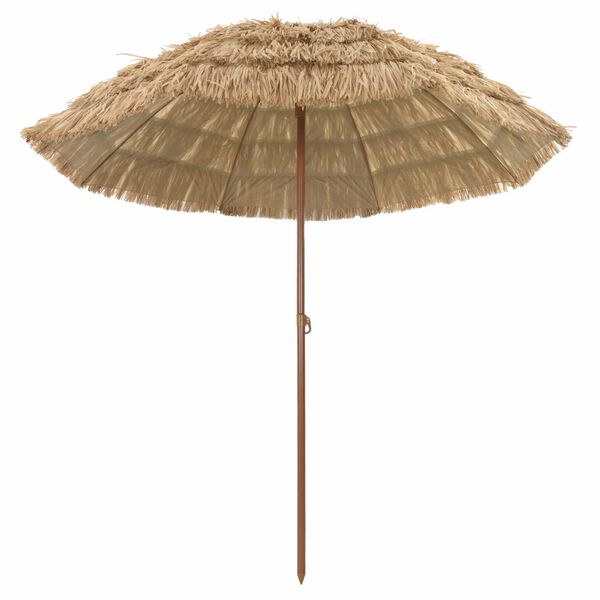vidaXL Parasol de playa Natural 255 x 255 x 255 cm Poli&eacute;ster y Acero