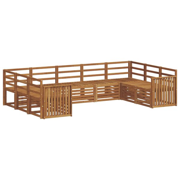 vidaXL Juegos de sof&aacute;s 9 pcs Natural Madera de Acacia S&oacute;lida
