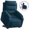 vidaXL Sill&oacute;n reclinable elevable de terciopelo azul