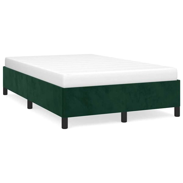 vidaXL Estructura cama sin colch&oacute;n terciopelo verde oscuro 120x190cm