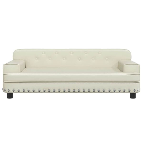 vidaXL Cama para perros de cuero sintético crema 90x53x30 cm
