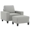 vidaXL Sill&oacute;n con taburete tela de microfibra gris claro 60 cm