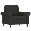 vidaXL Sill&oacute;n con taburete tela negro 60 cm