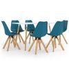 vidaXL Juego de comedor 7 piezas turquesa y negro