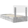 vidaXL Cama con almacenamiento con cabecera Gris Concreto 90 x 200 cm
