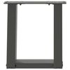 vidaXL Patas para mesa de centro en forma de U (2 unidades), antracita, 30 x (30-31) cm, acero