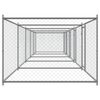 vidaXL Jaula de perros con puertas acero galvanizado gris 10x2x1,5 m