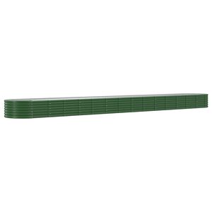 vidaXL Jardinera arriate acero galvanizado verde 620x80x36 cm