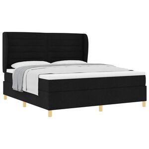 vidaXL Cama con Somier y Colch&oacute;n Gris Oscuro 90x190 cm de Tela Negro