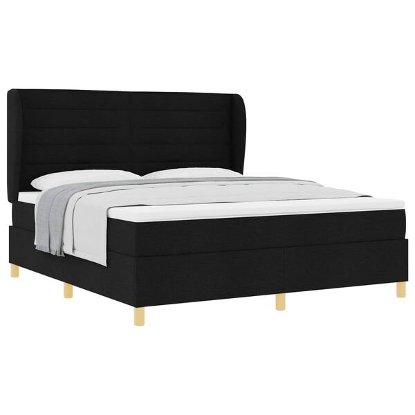 vidaXL Cama con Somier y Colch&oacute;n Gris Oscuro 90x190 cm de Tela Negro