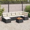 vidaXL Conjunto de sof&aacute;s de jard&iacute;n 8 pcs Negro rat&aacute;n sint&eacute;tico