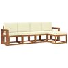 vidaXL Conjunto de sof&aacute;s de exterior 5 uds. Natural y Crema
