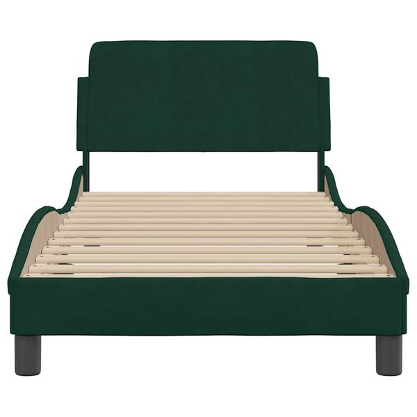 vidaXL Estructura de cama Dover terciopelo verde oscuro 80x200cm