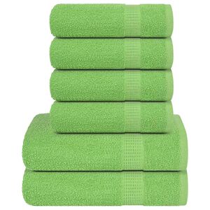 vidaXL Juego de toallas FROGN de 6 piezas verde manzana 360 g/m&sup2;