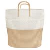 vidaXL Cesta de almacenaje algodón beige y blanco Ø43x38 cm