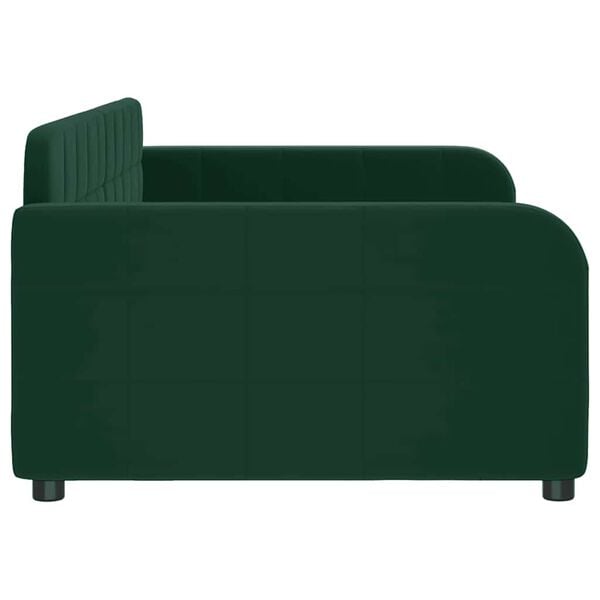 vidaXL Sof&aacute; cama sin colch&oacute;n terciopelo verde oscuro 100x200 cm