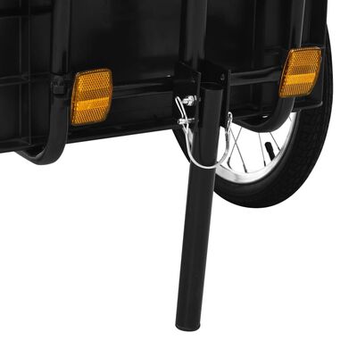 vidaXL Remolque de bicicleta/carrito de mano acero negro 155x60x83 cm